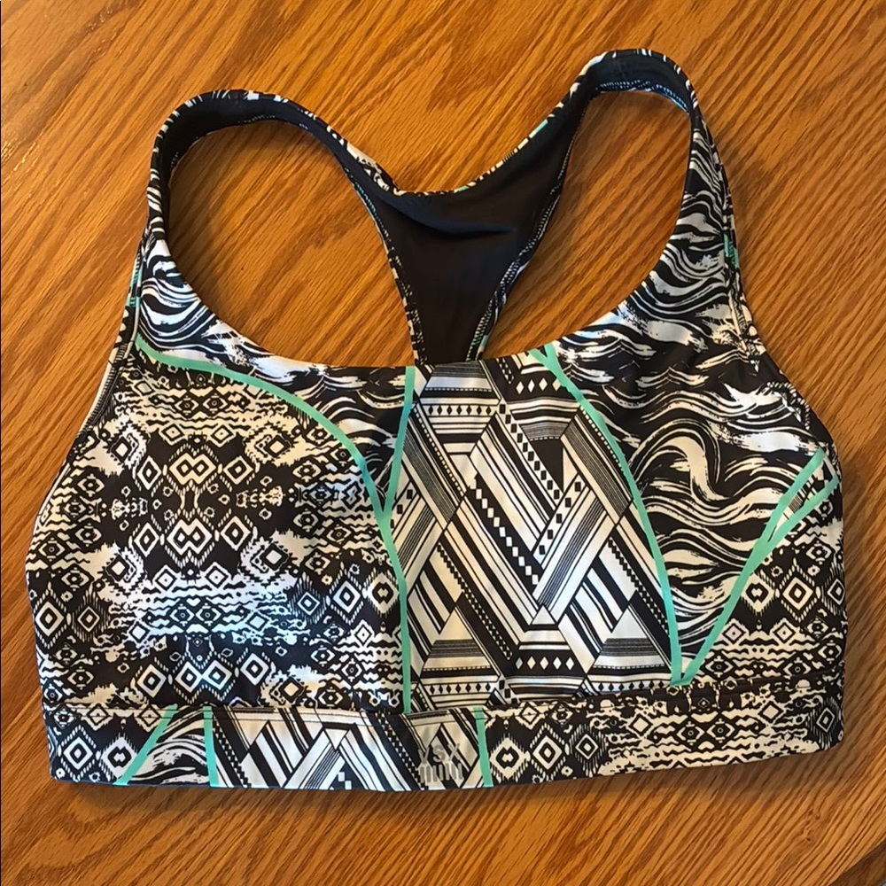 Victoria's Secret Black and White Sports Bra with Racerback